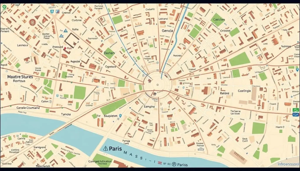 Paris tourist map