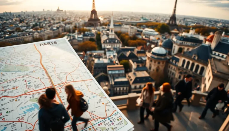 Paris tourist map